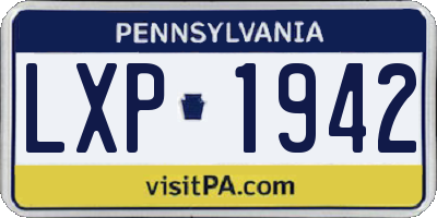 PA license plate LXP1942