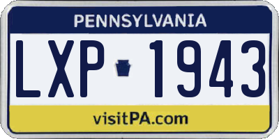 PA license plate LXP1943