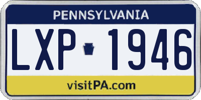 PA license plate LXP1946