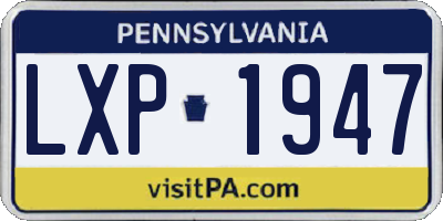 PA license plate LXP1947