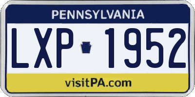 PA license plate LXP1952