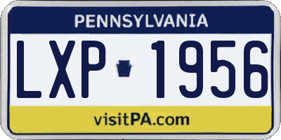 PA license plate LXP1956