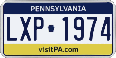 PA license plate LXP1974