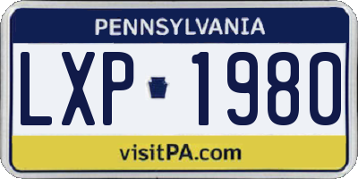 PA license plate LXP1980