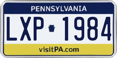 PA license plate LXP1984
