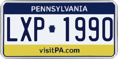 PA license plate LXP1990