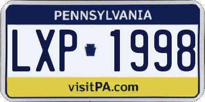 PA license plate LXP1998