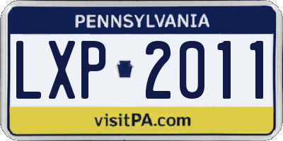 PA license plate LXP2011