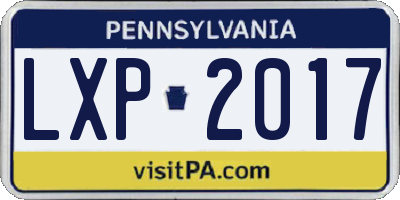 PA license plate LXP2017