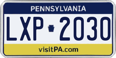 PA license plate LXP2030
