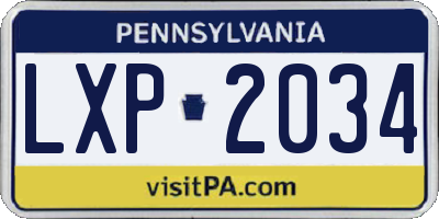 PA license plate LXP2034