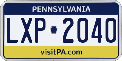 PA license plate LXP2040