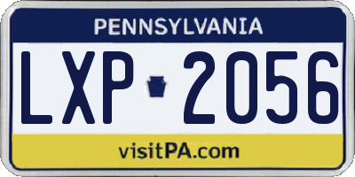 PA license plate LXP2056