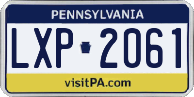 PA license plate LXP2061