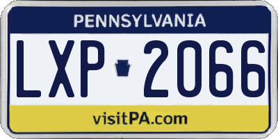 PA license plate LXP2066