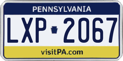 PA license plate LXP2067