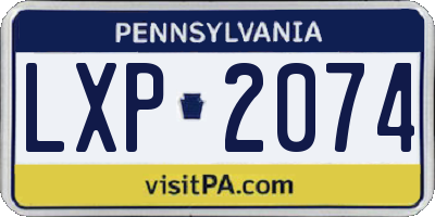 PA license plate LXP2074