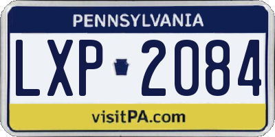 PA license plate LXP2084