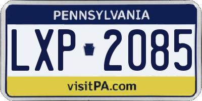 PA license plate LXP2085