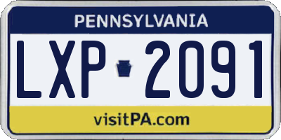 PA license plate LXP2091