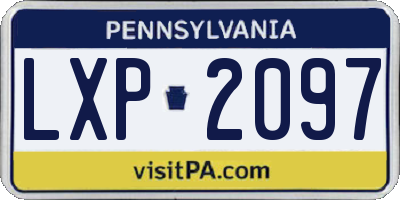 PA license plate LXP2097