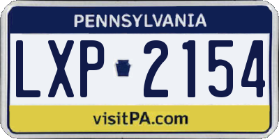 PA license plate LXP2154