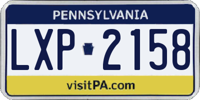 PA license plate LXP2158