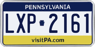 PA license plate LXP2161