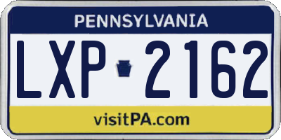 PA license plate LXP2162