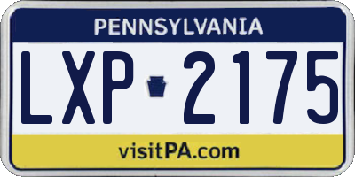 PA license plate LXP2175