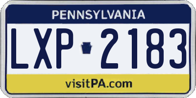 PA license plate LXP2183