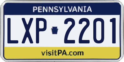 PA license plate LXP2201