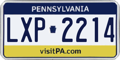 PA license plate LXP2214