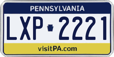PA license plate LXP2221
