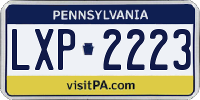 PA license plate LXP2223