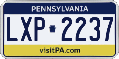 PA license plate LXP2237