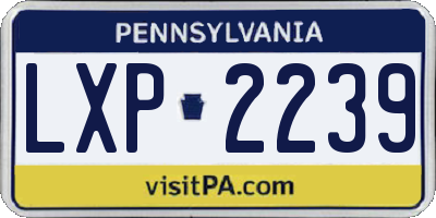PA license plate LXP2239