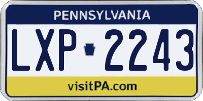 PA license plate LXP2243