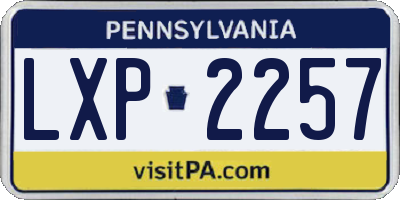 PA license plate LXP2257