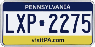 PA license plate LXP2275