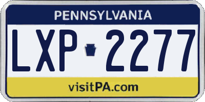 PA license plate LXP2277