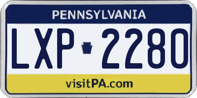PA license plate LXP2280