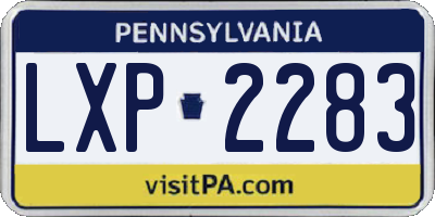 PA license plate LXP2283