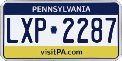 PA license plate LXP2287
