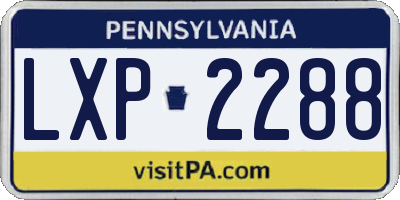 PA license plate LXP2288