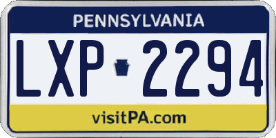 PA license plate LXP2294