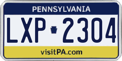 PA license plate LXP2304