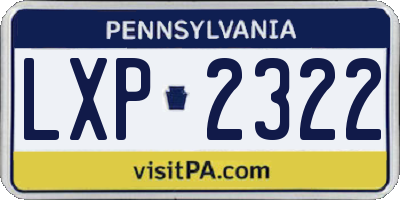 PA license plate LXP2322