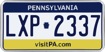 PA license plate LXP2337