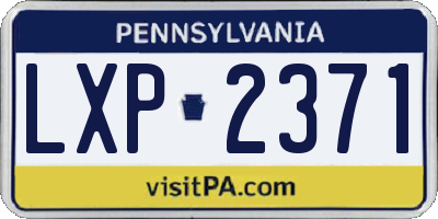 PA license plate LXP2371